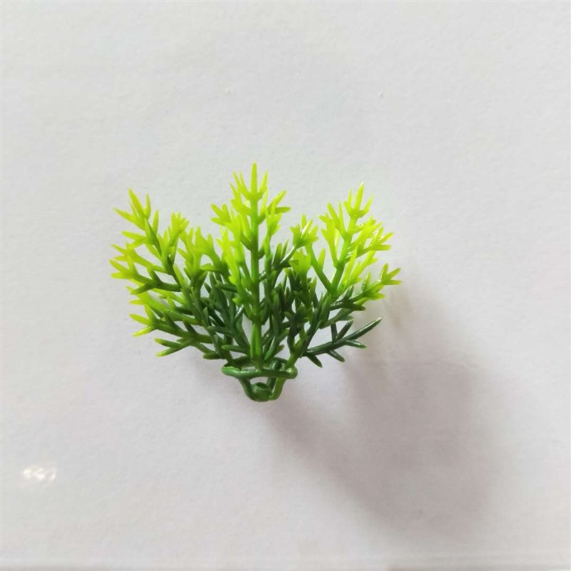 酒店创意盆饰用品仿真崖柏草装饰花草迎客松塑料崖柏叶摆盘绿植