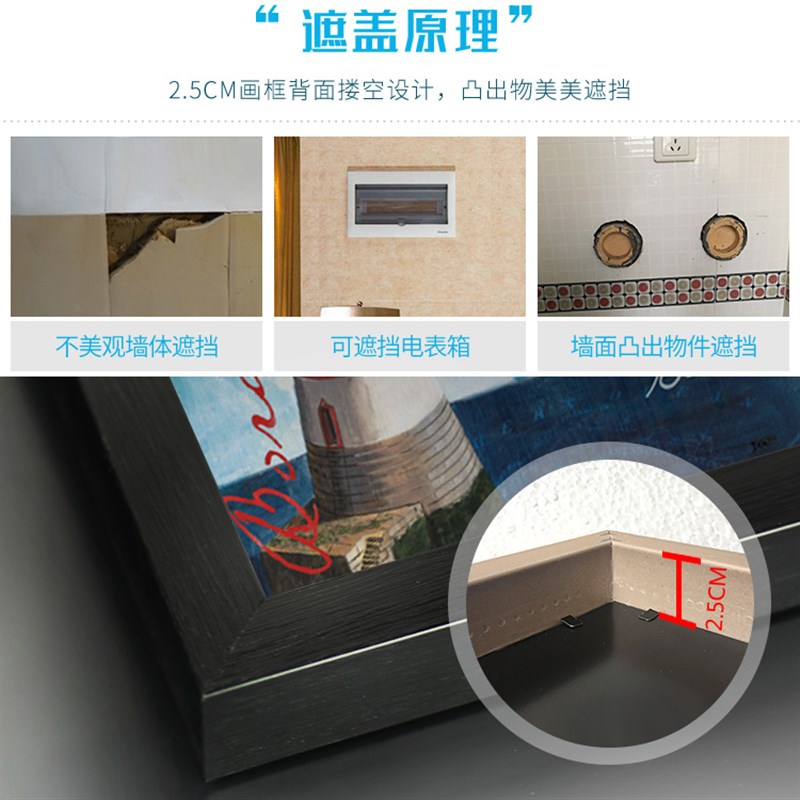 防水挂画现代客厅电表箱遮挡画卧室书房卫生间壁画餐厅酒吧装饰画图片