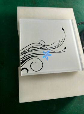 白色兰型钢化玻璃触摸关联单电容屏控触摸关蓝灯