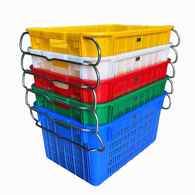 加厚塑料箩筐带铁耳水果生鲜蔬菜市场仓储采摘包装物流运输冷藏库,收纳整理,收纳箱,淘宝优惠券,粉丝福利购,淘宝优惠卷