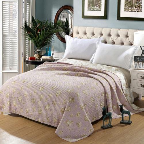 一件新款田园碎花拼接水洗单被环保活性印染绗缝床盖式一件套