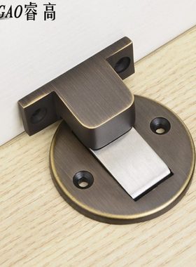 睿高全铜地板吸隐形强磁卫生间室内卧室木门碰阻黑色金色灰色门吸