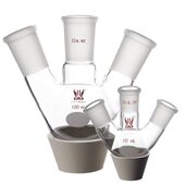 斜三口圆底烧瓶含专票2000ml 3000ml 5000ml耐高温三颈厚壁反应瓶