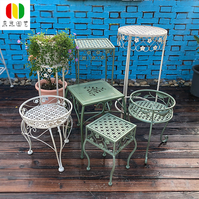 铁艺花凳户外庭院花盆架置u物架落地阳台客厅装饰绿萝盆景花托底