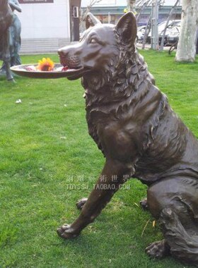 迎宾狗宠物犬铜雕塑工艺品酒店会所草坪摆件艺术品摆设家居装饰品