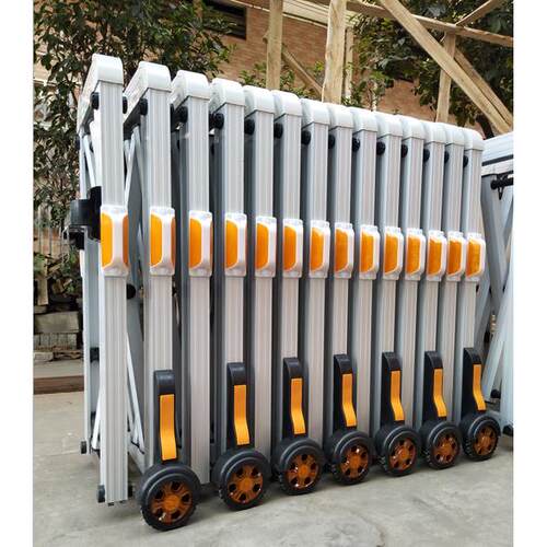 不锈钢手动伸缩门推拉折叠门伸缩路障高速移动护栏隔断幼儿园围栏