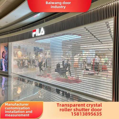 深圳透明Pvc水晶卷帘门不锈钢折叠门商场电动卷帘门定制安装