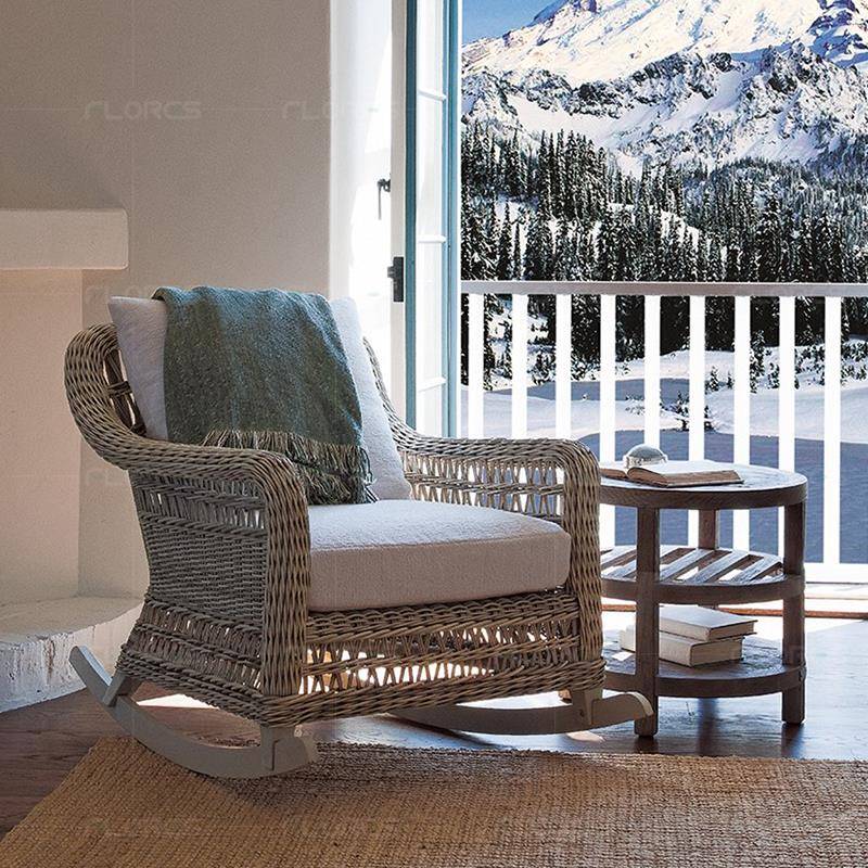 需定制户外东南亚藤沙发藤编庭院室外酒店餐椅摇椅露天民宿田园休