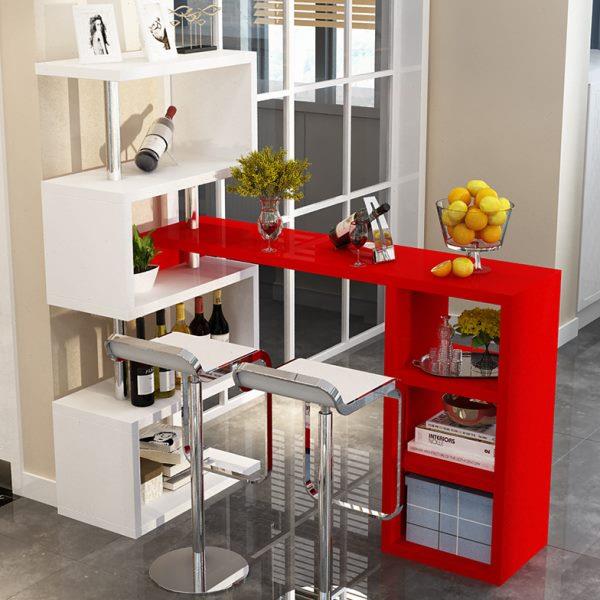 需定制吧台桌家用隔断柜简约现代酒柜客厅小吧台创意靠墙餐厅桌转