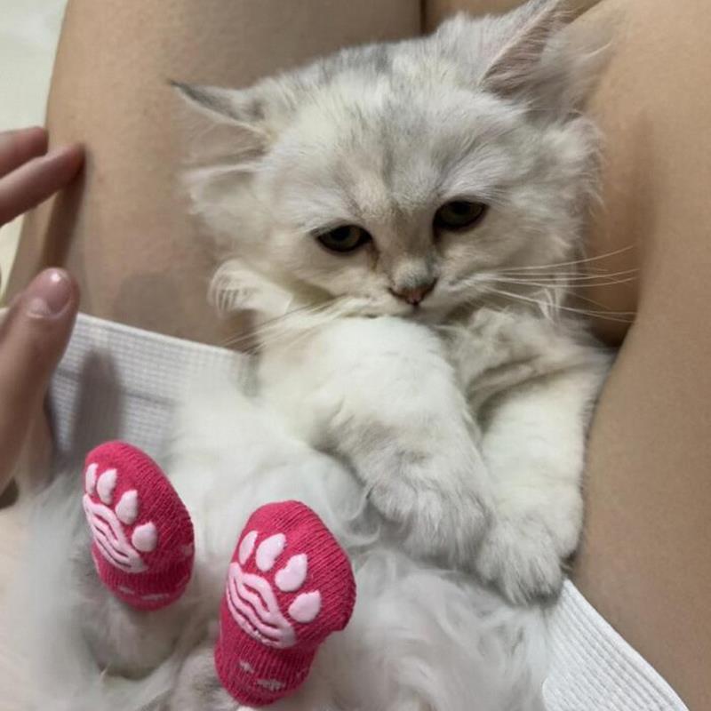 猫咪可爱袜子脚套防抓鞋套宠物狗狗专用鞋子防挠夏季防掉防脏小猫