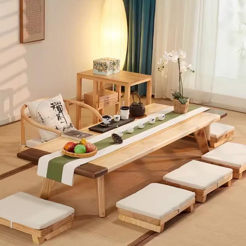 需定制实木榻榻米桌子禅意茶几几矮桌国学书桌客厅和室日式茶桌桌