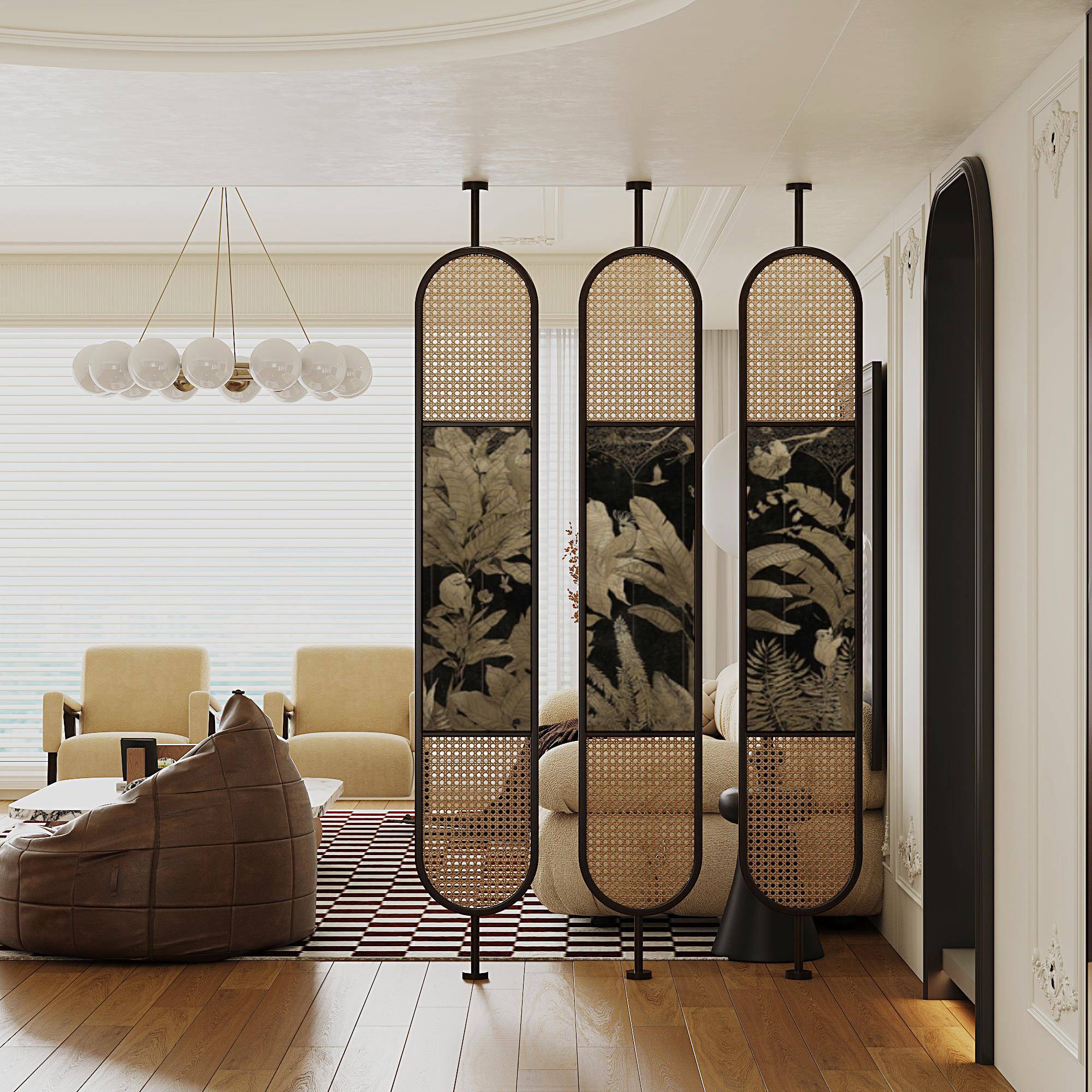 需定制旋转法式屏风隔断实木客厅入户酒店沙发背景墙别墅茶室定制