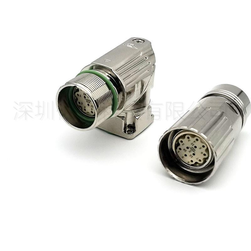 M23连接器6孔17芯8PIN12针M623逆顺时针伺服电机编码器航空插头座