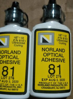 原装美国进口紫外线UV光敏固化胶水noa81 紫外光学胶NOA81