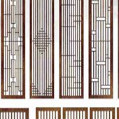 定制木雕仿古门窗新中式 装 修电视背景墙实木格栅镂空花格吊顶隔断