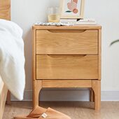 日式 纯实木床头柜北欧简约现代带抽屉储物柜小户型卧室家具二斗柜