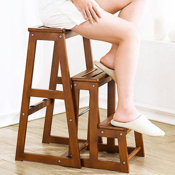 实木多功能折叠凳三步小梯子加厚梯椅可摆放物品可当楼梯板凳,住宅家具,折叠凳/马扎,淘宝优惠券,粉丝福利购,淘宝优惠卷