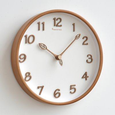 MJK钟表挂钟客厅家用简约现代实木轻奢时钟超静音壁钟挂表钟表