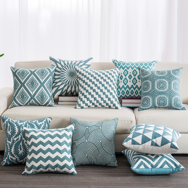 北欧刺绣抱枕沙发靠垫客厅餐椅腰靠背飘窗L样板房装饰靠枕套不含