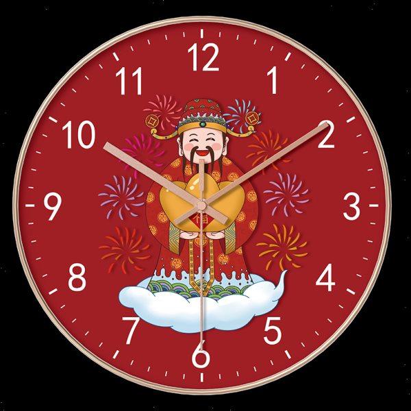 乐沃挂钟静音财神时针招财进宝挂墙上免打孔圆形装饰店面恭喜发财,家居饰品,挂钟,淘宝优惠券,粉丝福利购,淘宝优惠卷