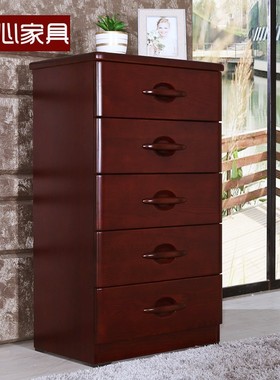 顺心家具五斗柜实木中式水曲柳靠墙高斗柜储物柜卧室五斗橱收纳柜