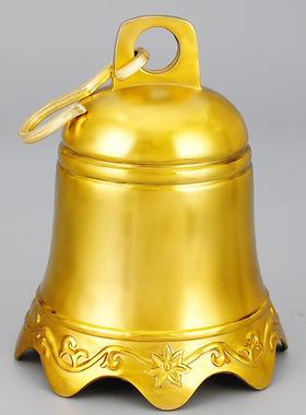 铜铃铛纯铜钟六字真言钟铜风铃警钟寺院寺庙古建凉亭佛塔光面钟