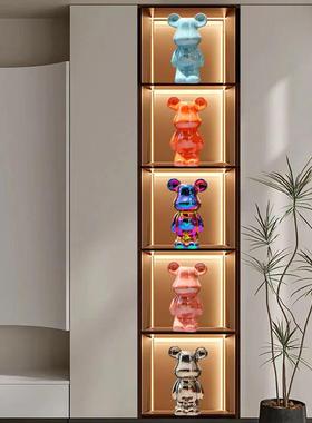 暴力熊轻奢风餐厅家居简约酒柜电视柜摆件客厅柜子现代玻璃柜装饰