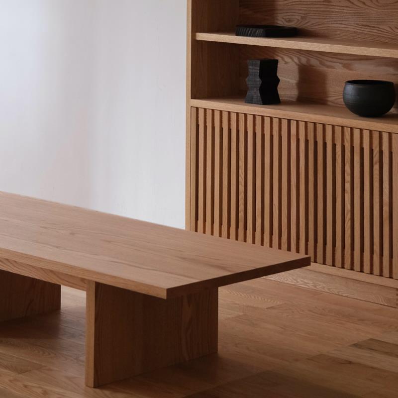 MUMO木墨 守素矮茶桌 茶几现代客厅家用樱桃黑胡桃木北欧实木家具