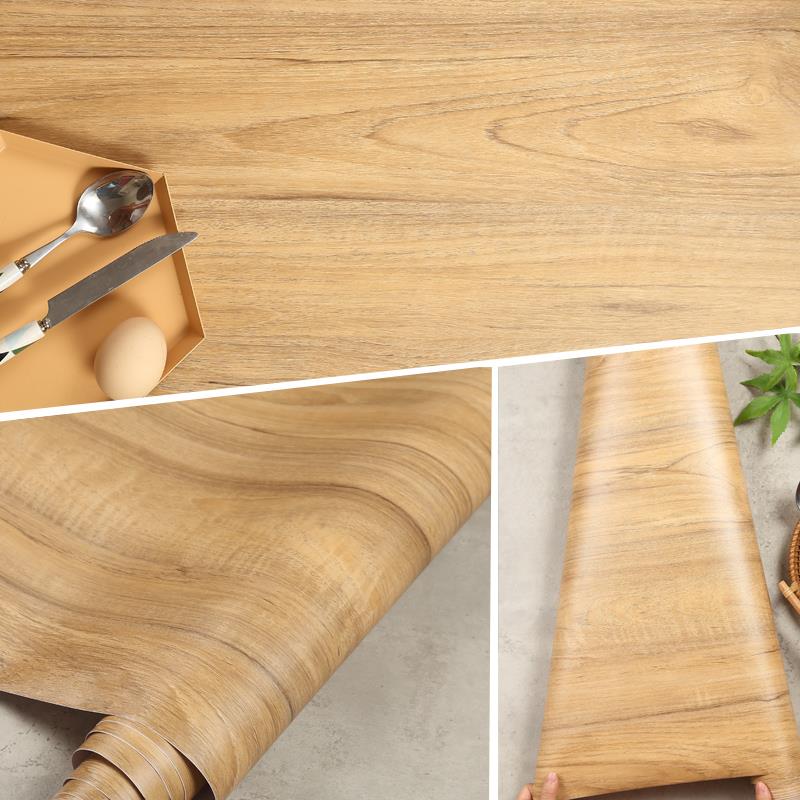 122宽仿木纹贴纸自粘仿木柜门衣柜装饰墙贴旧家具翻新防水波音纸