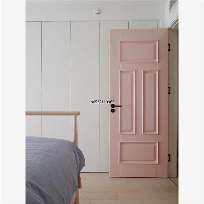 卧室门对开烤漆房间门双开隔音套装门室内免漆木门白色法式复古门