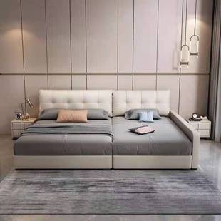亲子大床二胎现代简约主卧超大双人三人拼接2 2米2 4皮床榻榻米床