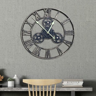 创意齿轮挂钟静音金属复古铁艺装饰钟工业风餐厅客厅卧室个性钟表