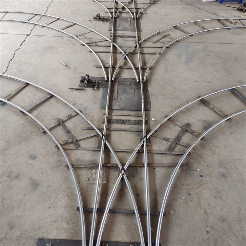 新款大棚轨道运输车轨道变换器单双变轨车间苗圃工地流水线运输机