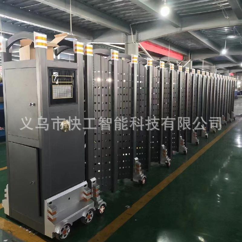 铝合金伸缩门智能遥控伸缩门公司单位折叠门智能不锈钢电动伸缩门