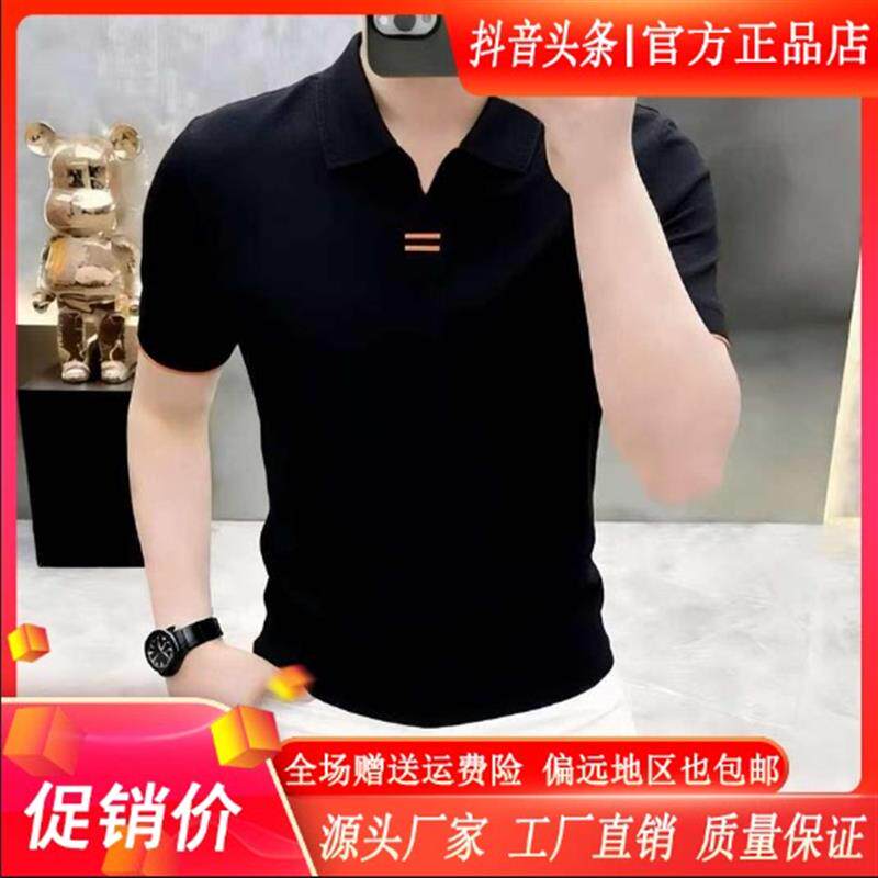擎凌轻奢男装夏季男时尚翻领短袖T恤POLO衫潮流商务休闲半袖上衣