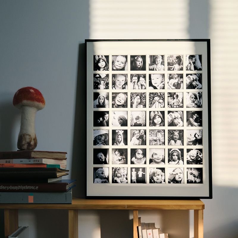 48宫格相框挂墙照片框九宫格实木洗照片打印婚纱框宝宝周岁百睡图