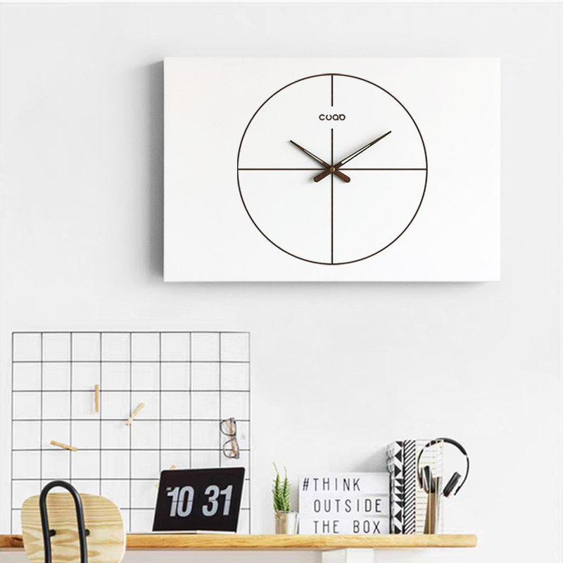 北欧 电表箱挂钟 白色框子盖板配电箱空气开关电闸客厅装饰画简约