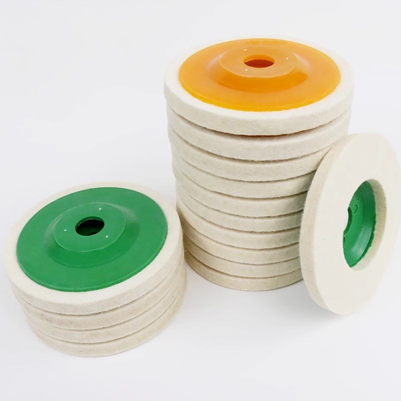 羊毛轮镜面抛光轮角磨机打磨不锈钢木工家具玻璃精细抛光片毛毡轮