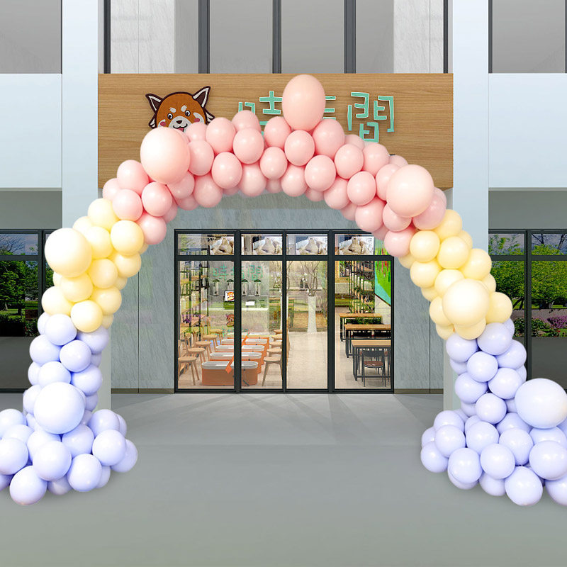 气球拱门宝石红色结婚装饰室外开业门头场景布置活动婚礼店面支架