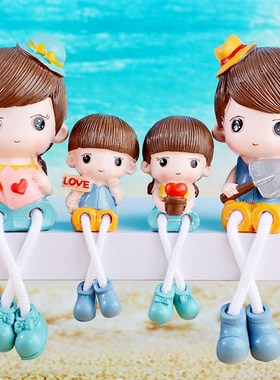 田园卡通吊脚娃娃装饰品摆件可爱手工艺品家居客厅酒柜隔板展示柜