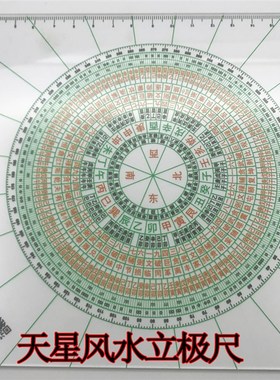 居明正堂15公分八运玄空飞星 九运飞星布局尺 立极尺 飞星透明尺