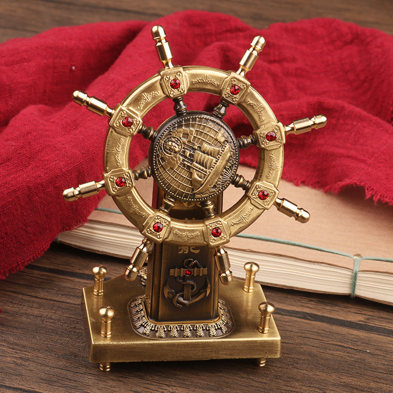 纯黄铜领航舵盘摆件办公桌面装饰车载小摆件舵手航海工艺礼品摆饰,家居饰品,装饰摆件,淘宝优惠券,粉丝福利购,淘宝优惠卷