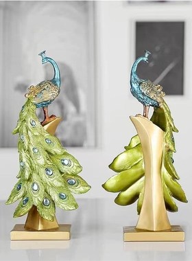 欧式创意孔雀摆件装饰品酒柜展示架家居玄关酒店大堂节日礼品礼物