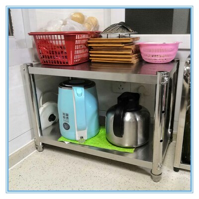 双层厨房20x30/35长60/70/80x25cm宽30不锈钢架子两层阳台收纳架