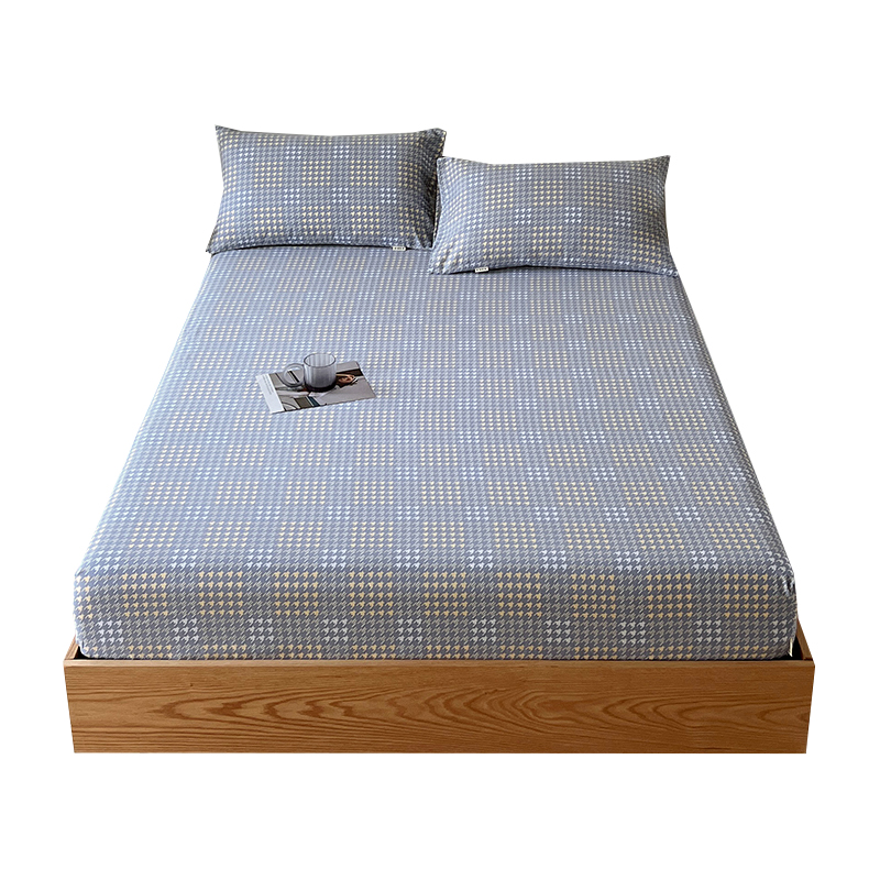 纯棉加厚老粗布床笠单件全棉防滑床罩床垫保护罩席梦思床单三件套