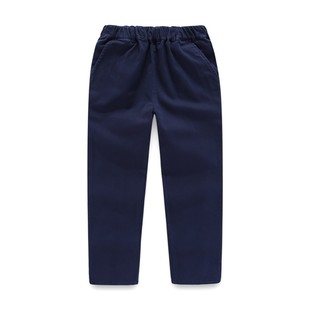 儿童浅卡其长裤子男童女童藏青深蓝米色黑加绒大童小学生校服校裤