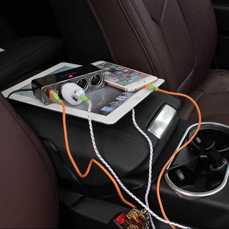 车充一拖二点烟器汽车车载充电器一分二插座一拖三带usb电源转换