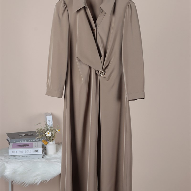 291初春装气质连衣裙洋气衬衫裙子2024新款时尚高级感长裙