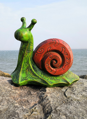 可爱小乌龟蜗牛一家三口摆件花园庭院阳台别墅装饰品卡通动物摆设