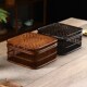 竹编镂空茶盒茶室收纳两用茶托竹茶盒茶盒复古做旧方形镂空装 饰